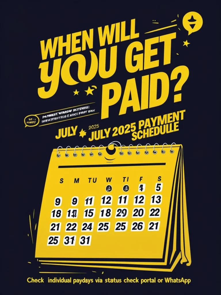 July 2025 Payment Schedule