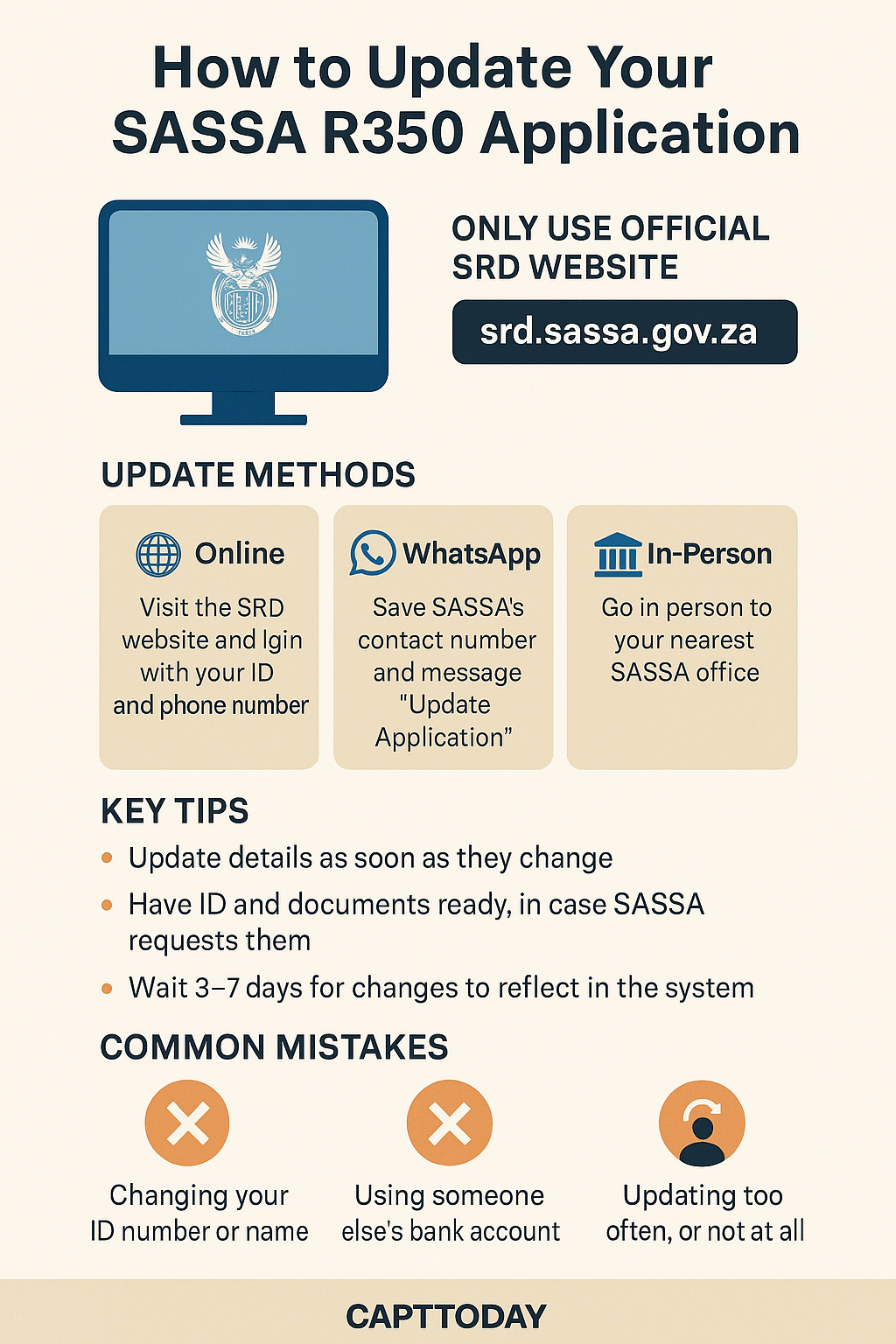 update existing sassa r350 application